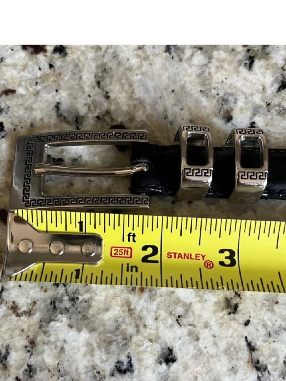 Black And Silver Leather Belt